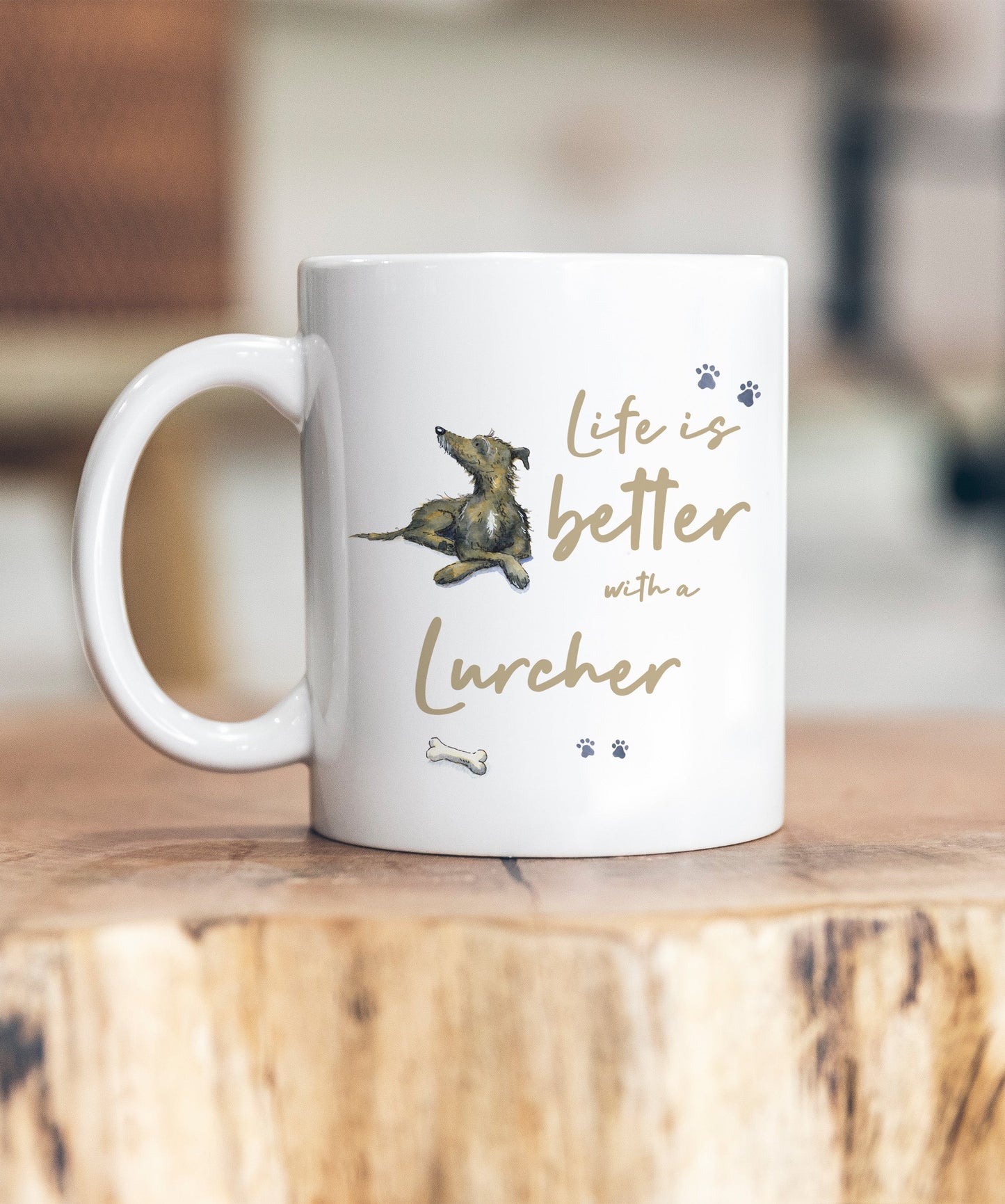 Life is Better Lurcher Ceramic Mug