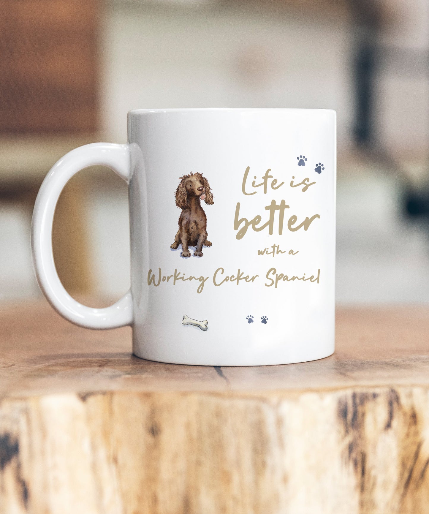 Life is Better Cocker (Working) Liver Ceramic Mug