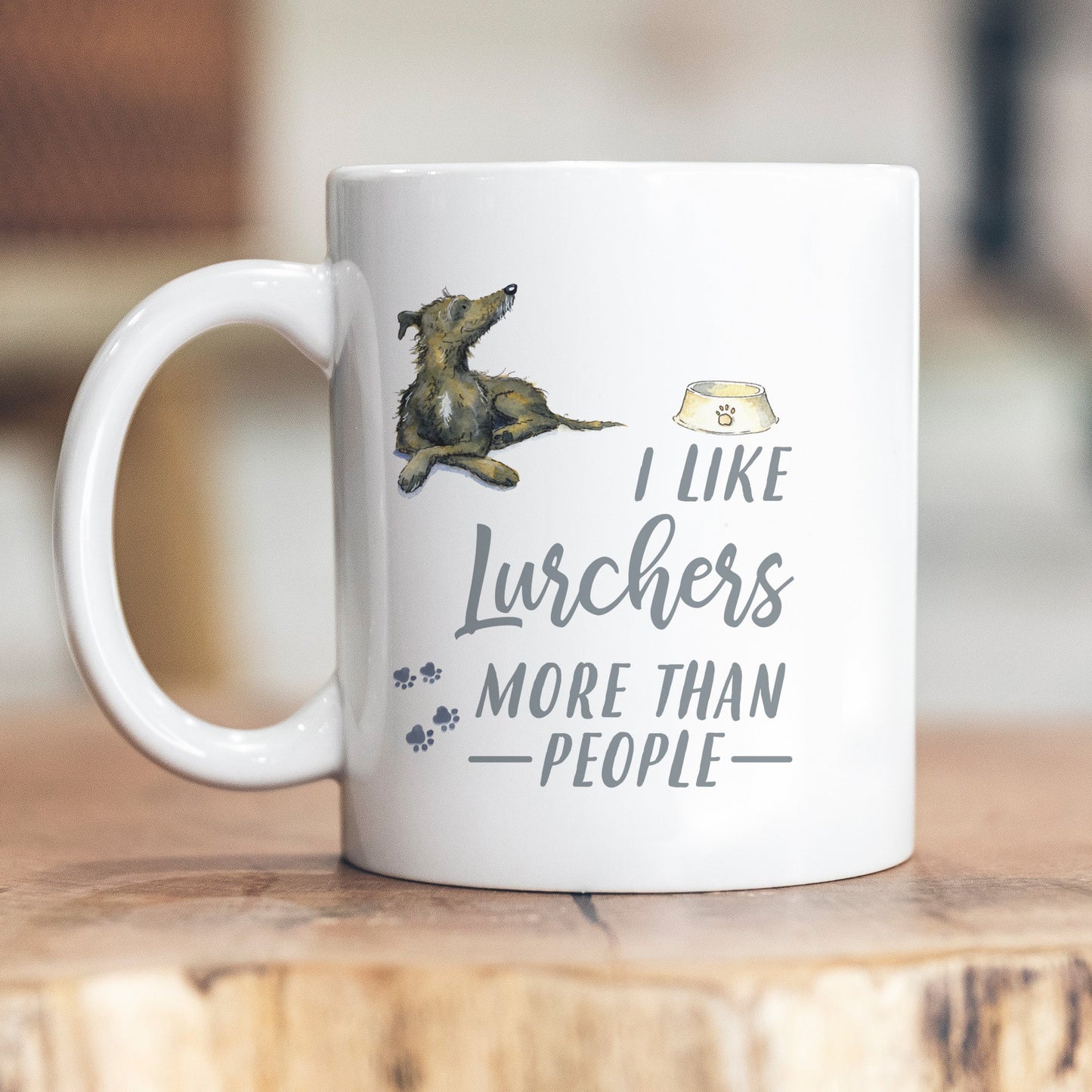 I Like Dogs More Than People Lurcher Ceramic Mug