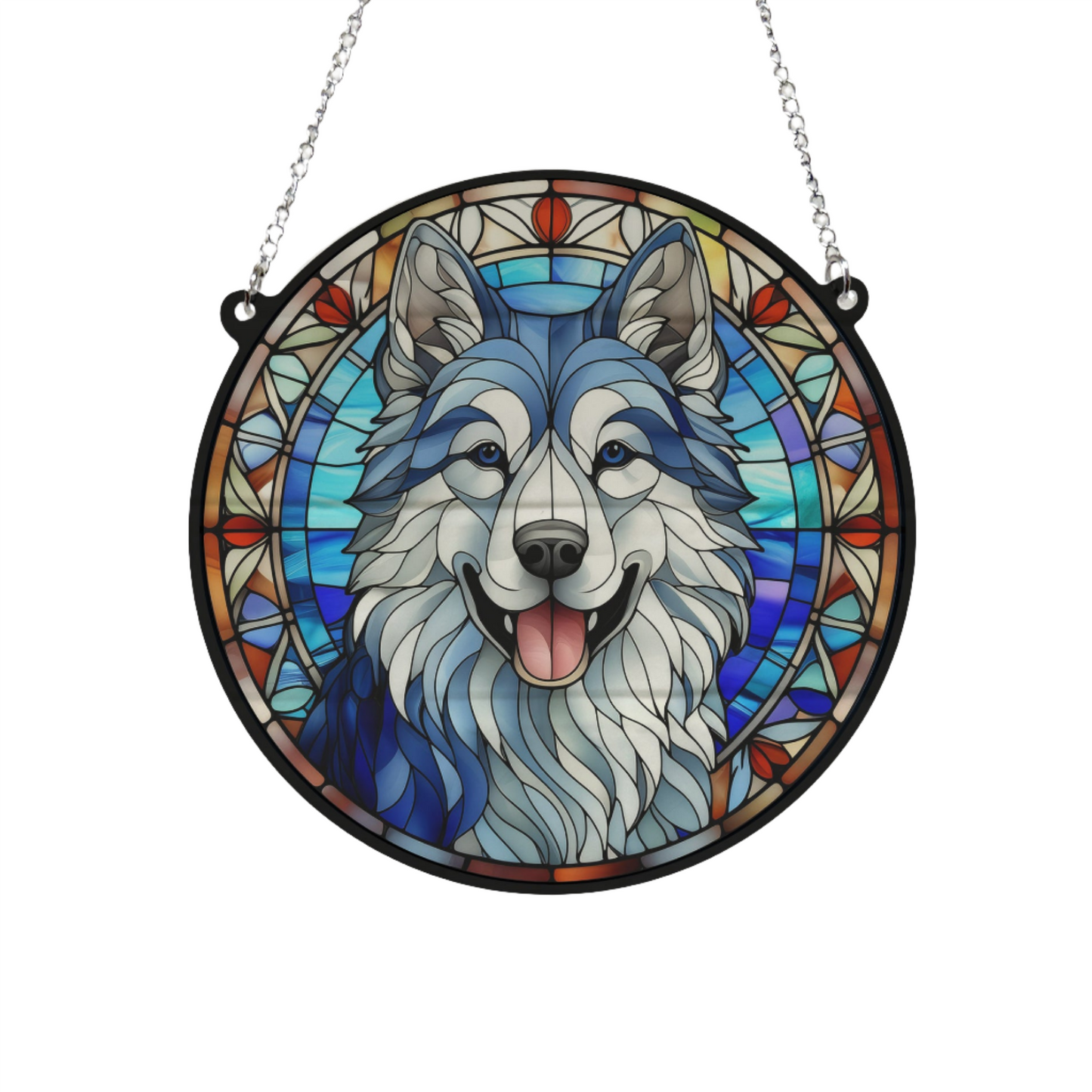 Alaskan Malamute Stained Glass Effect Suncatcher