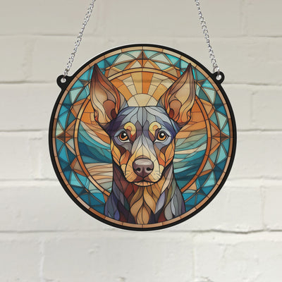 Miniature Pinscher Stained Glass Effect Suncatcher