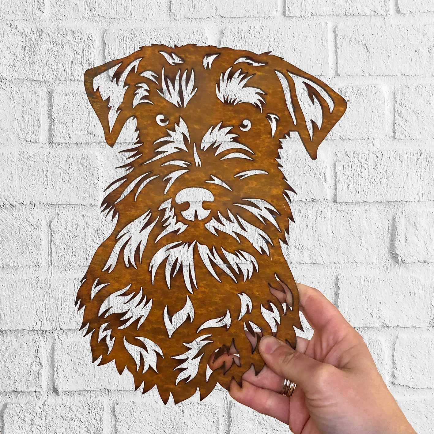 Schnauzer Miniature- Rustic Rusted Pet Garden Sculpture - Solid Steel