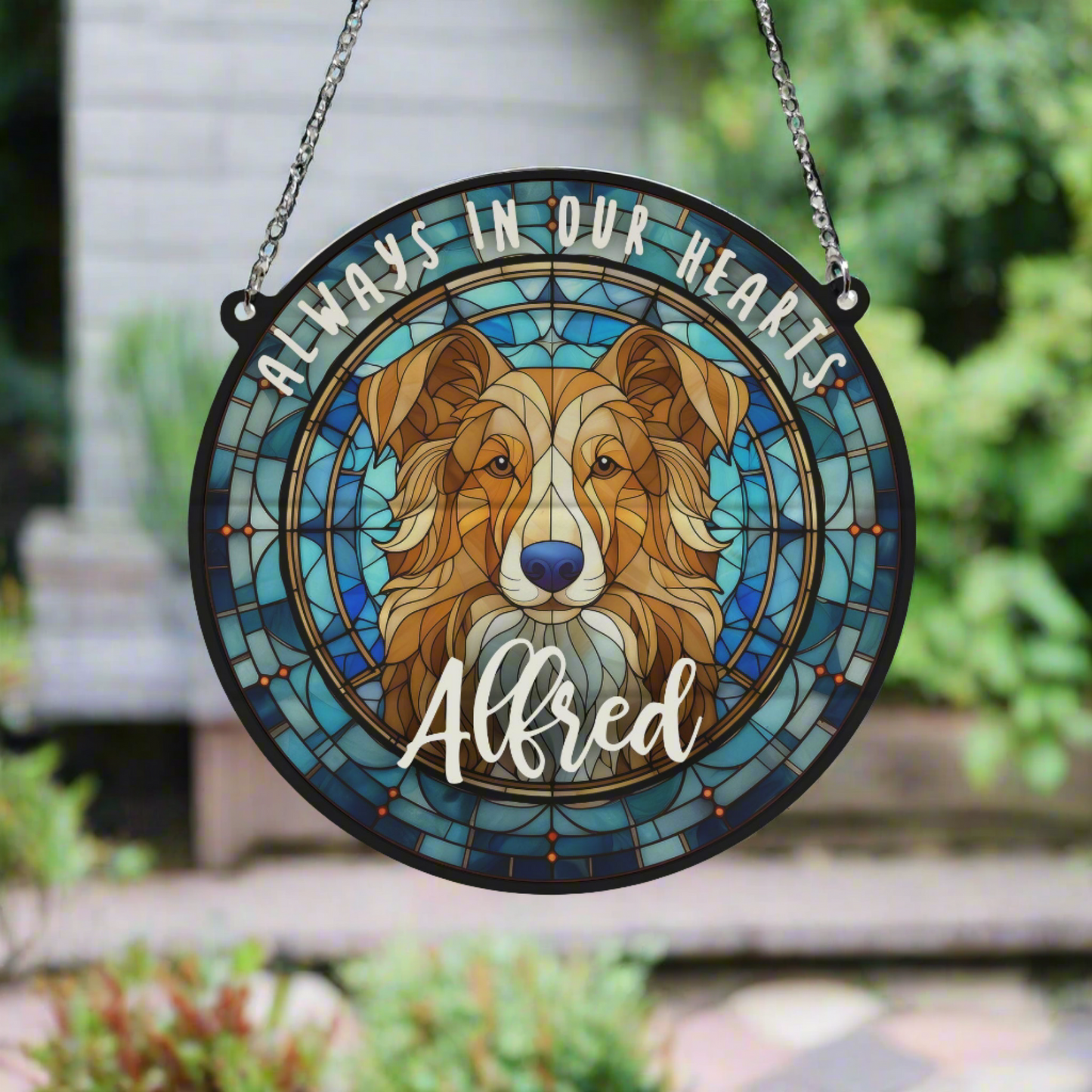 Nova Scotia Duck Tolling Retriever Memorial Stained Glass Effect Suncatcher