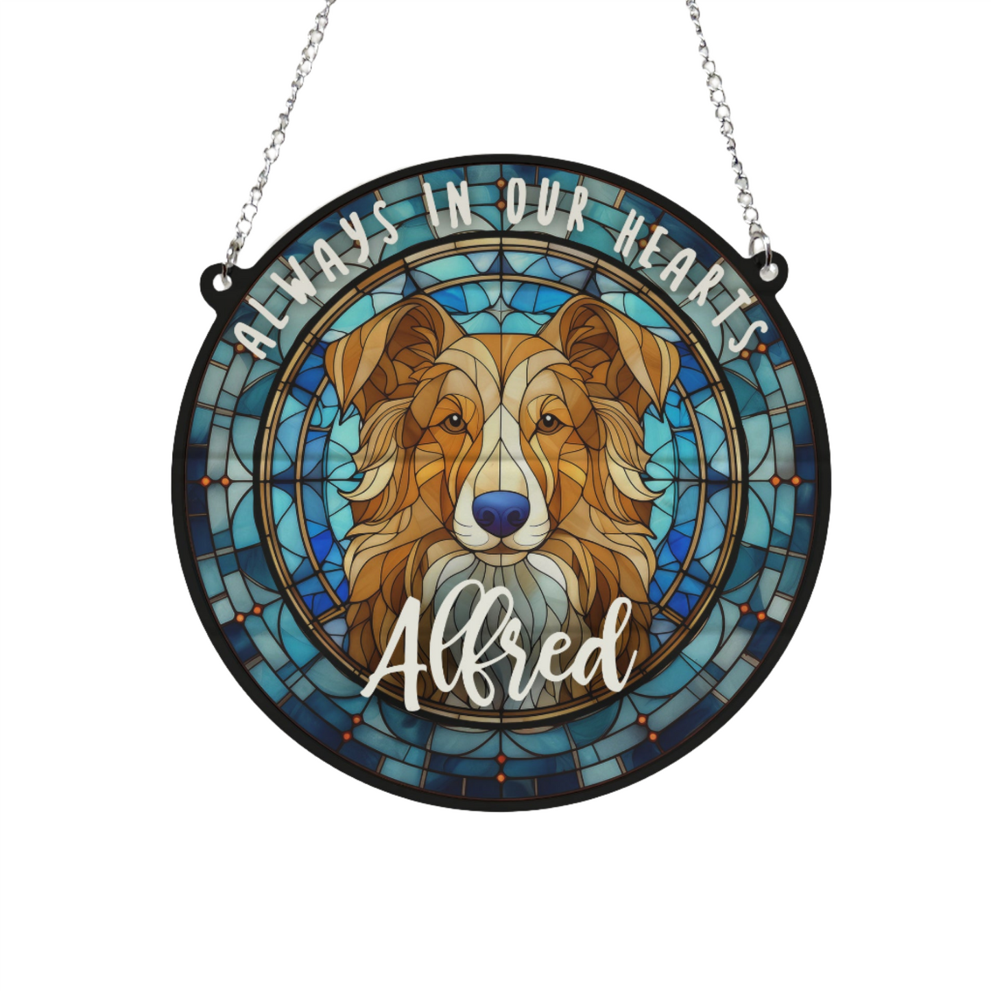 Nova Scotia Duck Tolling Retriever Memorial Stained Glass Effect Suncatcher