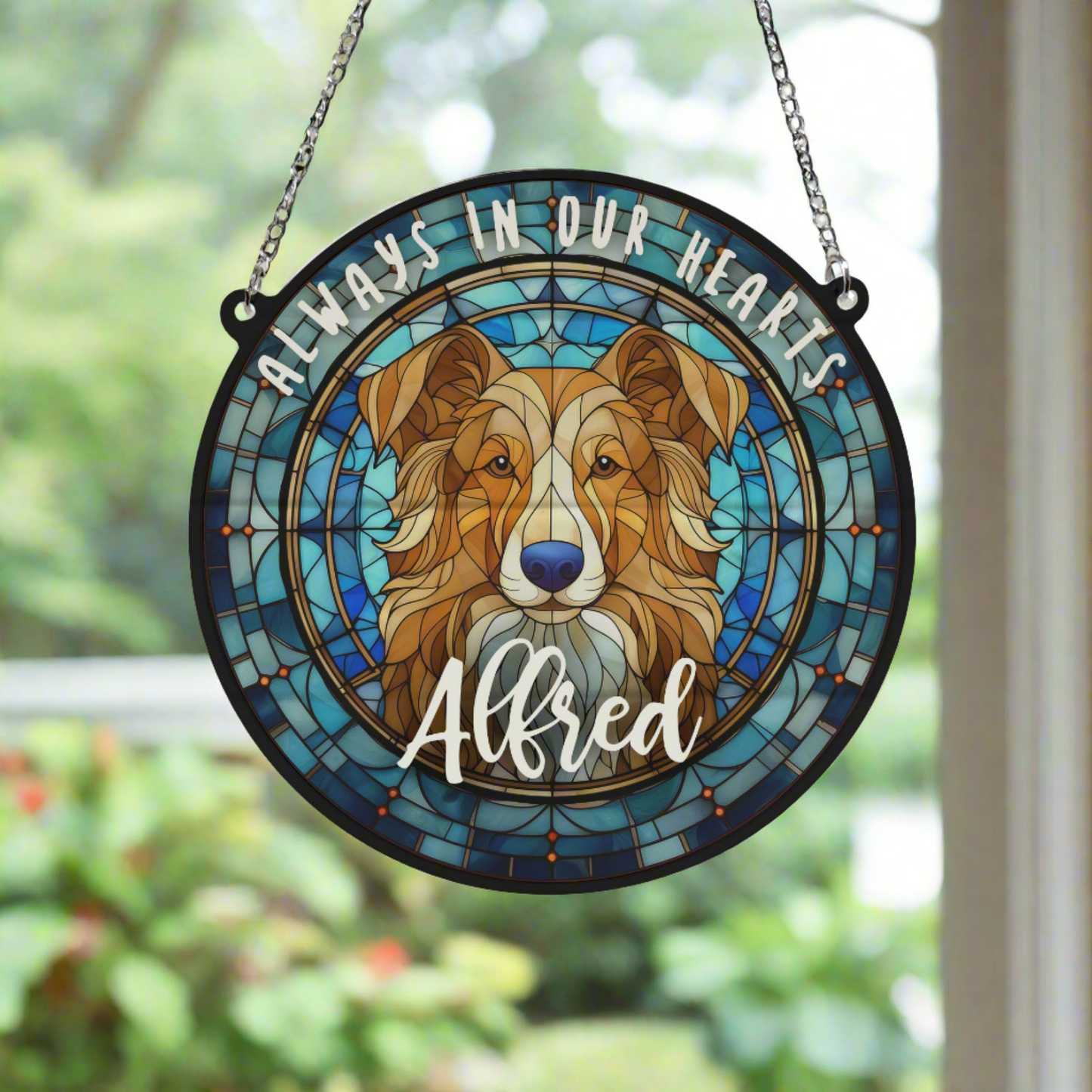 Nova Scotia Duck Tolling Retriever Memorial Stained Glass Effect Suncatcher