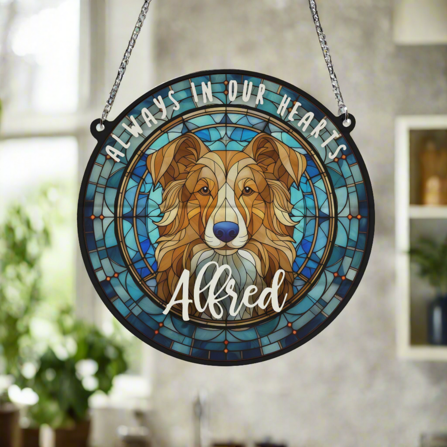 Nova Scotia Duck Tolling Retriever Memorial Stained Glass Effect Suncatcher