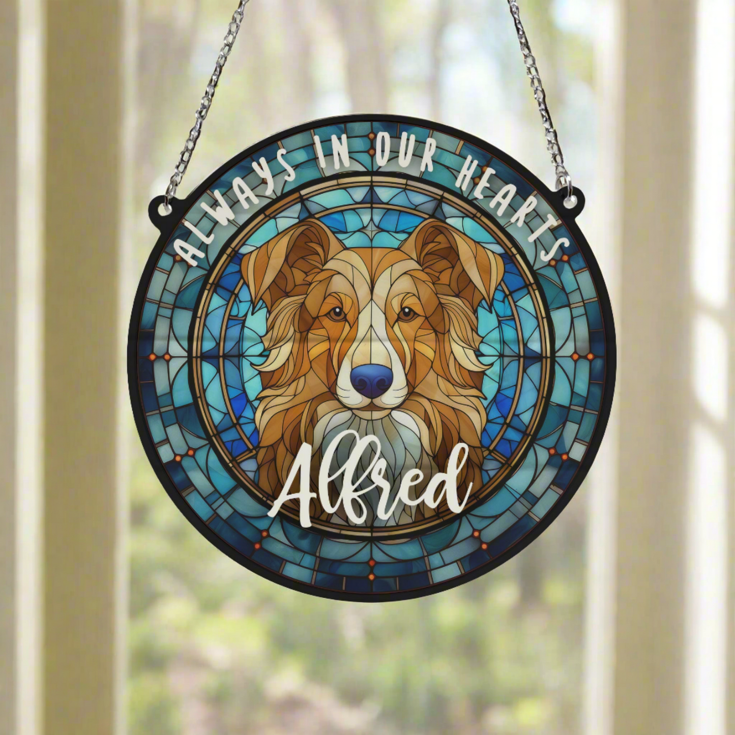 Nova Scotia Duck Tolling Retriever Memorial Stained Glass Effect Suncatcher