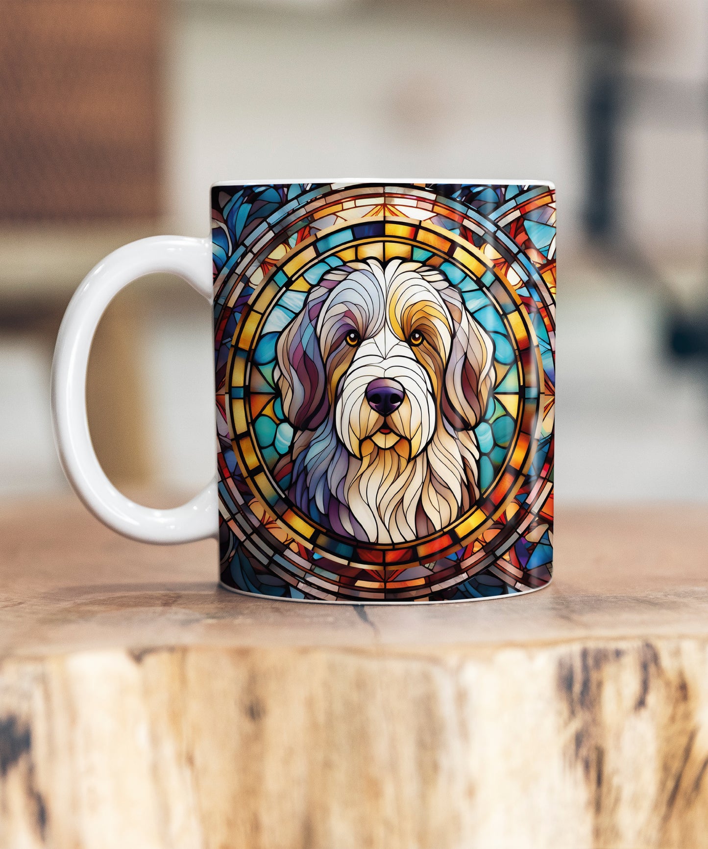 Old English Sheepdog Suncatcher Artwork Ceramic Mug