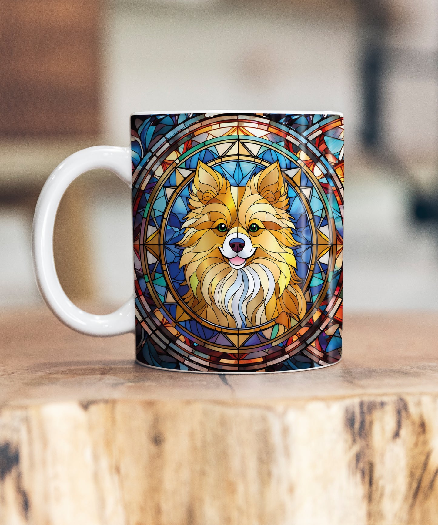 Pomeranian Suncatcher Artwork Ceramic Mug