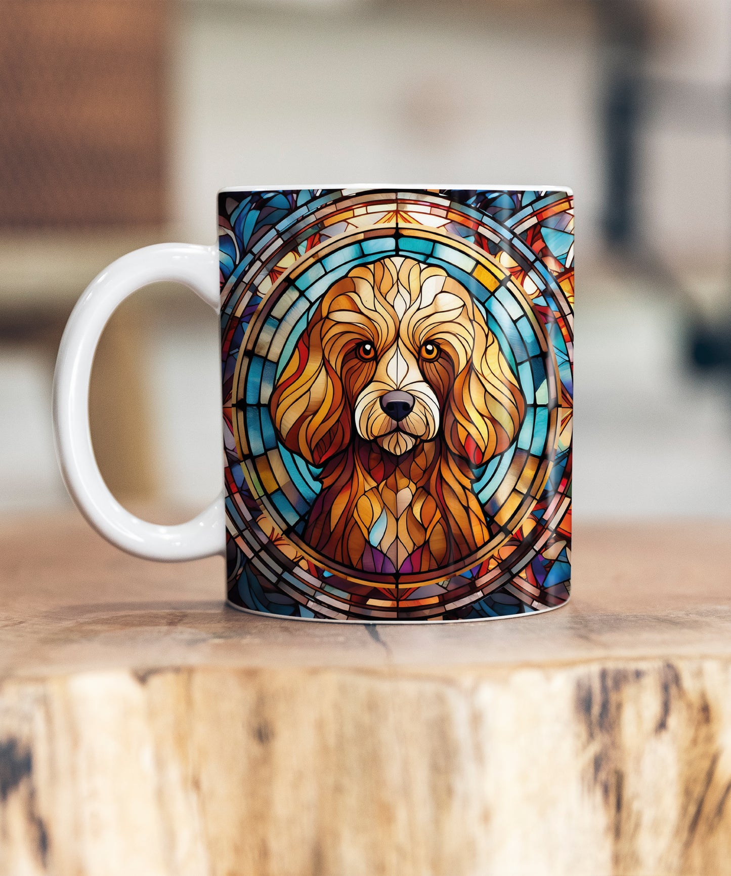 Poodle Red Suncatcher Artwork Ceramic Mug