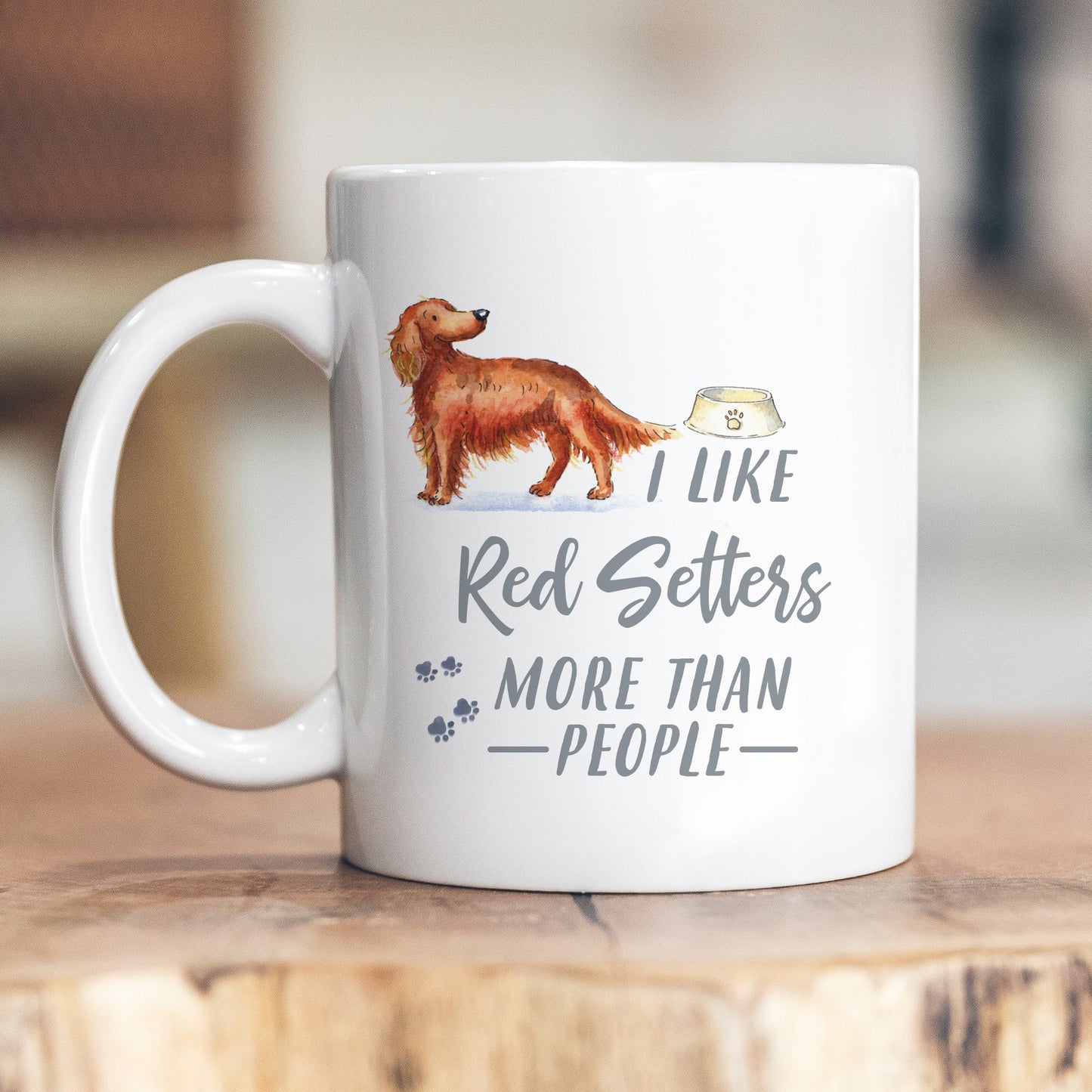 I Like Dogs More Than People Red Setter Ceramic Mug