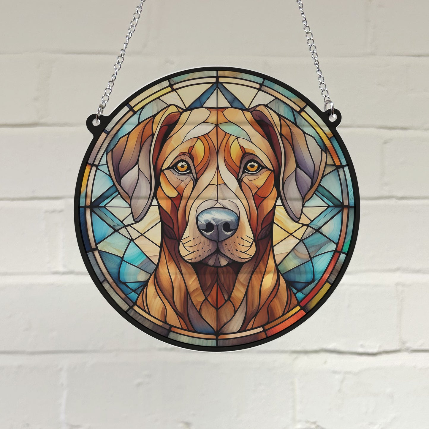 Rhodesian Ridgeback Stained Glass Effect Suncatcher