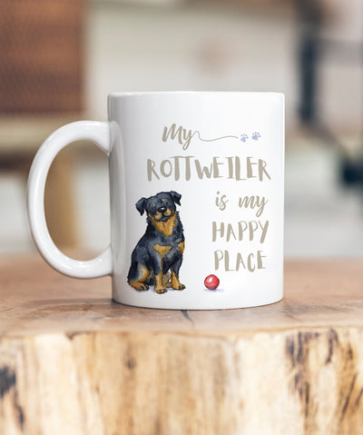 My Happy Place Rottweiler Ceramic Mug