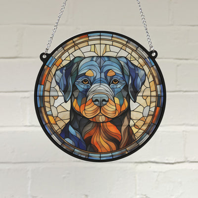 Rottweiler Stained Glass Effect Suncatcher