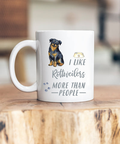 I Like Dogs More Than People Rottweiler Ceramic Mug