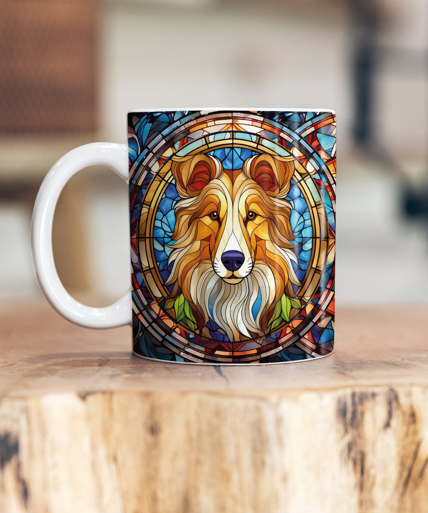 Rough Collie Suncatcher Artwork Ceramic Mug