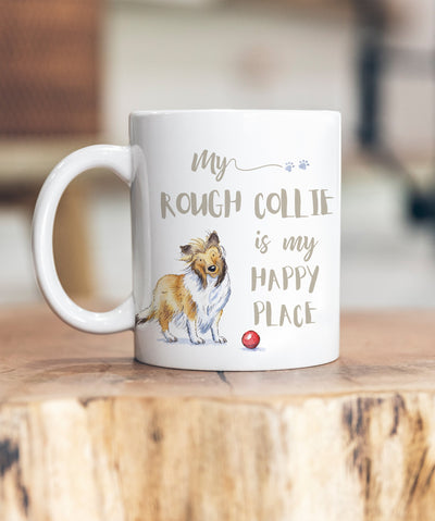 My Happy Place Rough Collie Ceramic Mug