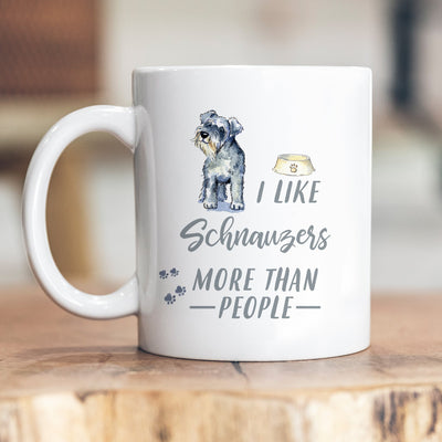 I Like Dogs More Than People Schnauzer Ceramic Mug