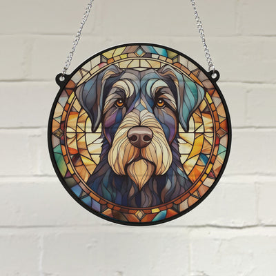 Schnauzer Black Stained Glass Effect Suncatcher