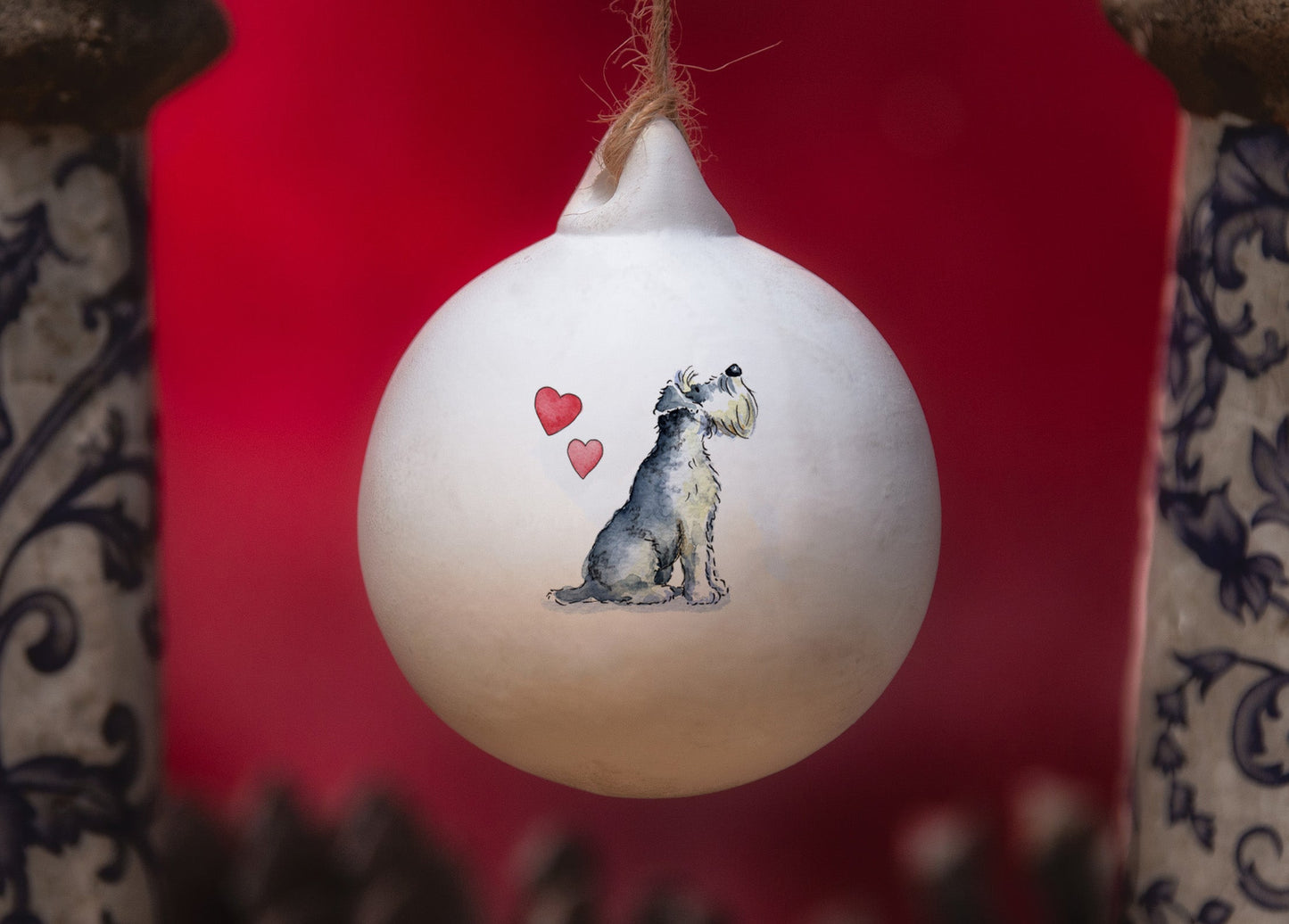 Schnauzer Ceramic Round Bauble