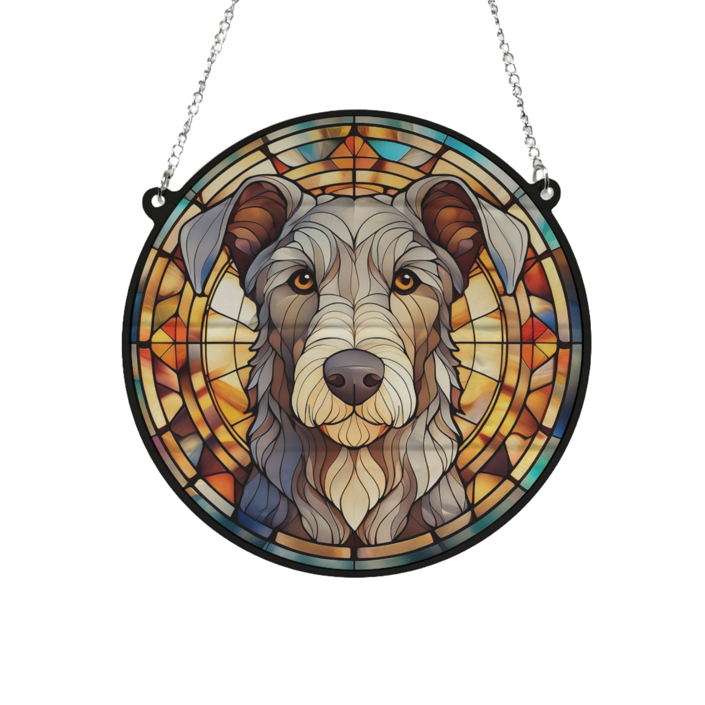 Scottish Deerhound Stained Glass Effect Suncatcher