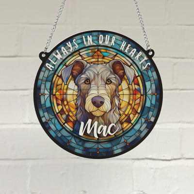 Scottish Deerhound Memorial Stained Glass Effect Suncatcher