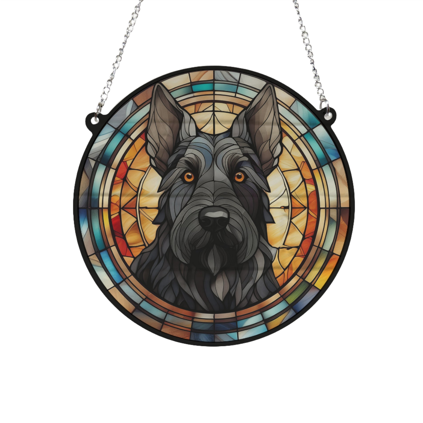 Scottish Terrier Stained Glass Effect Suncatcher