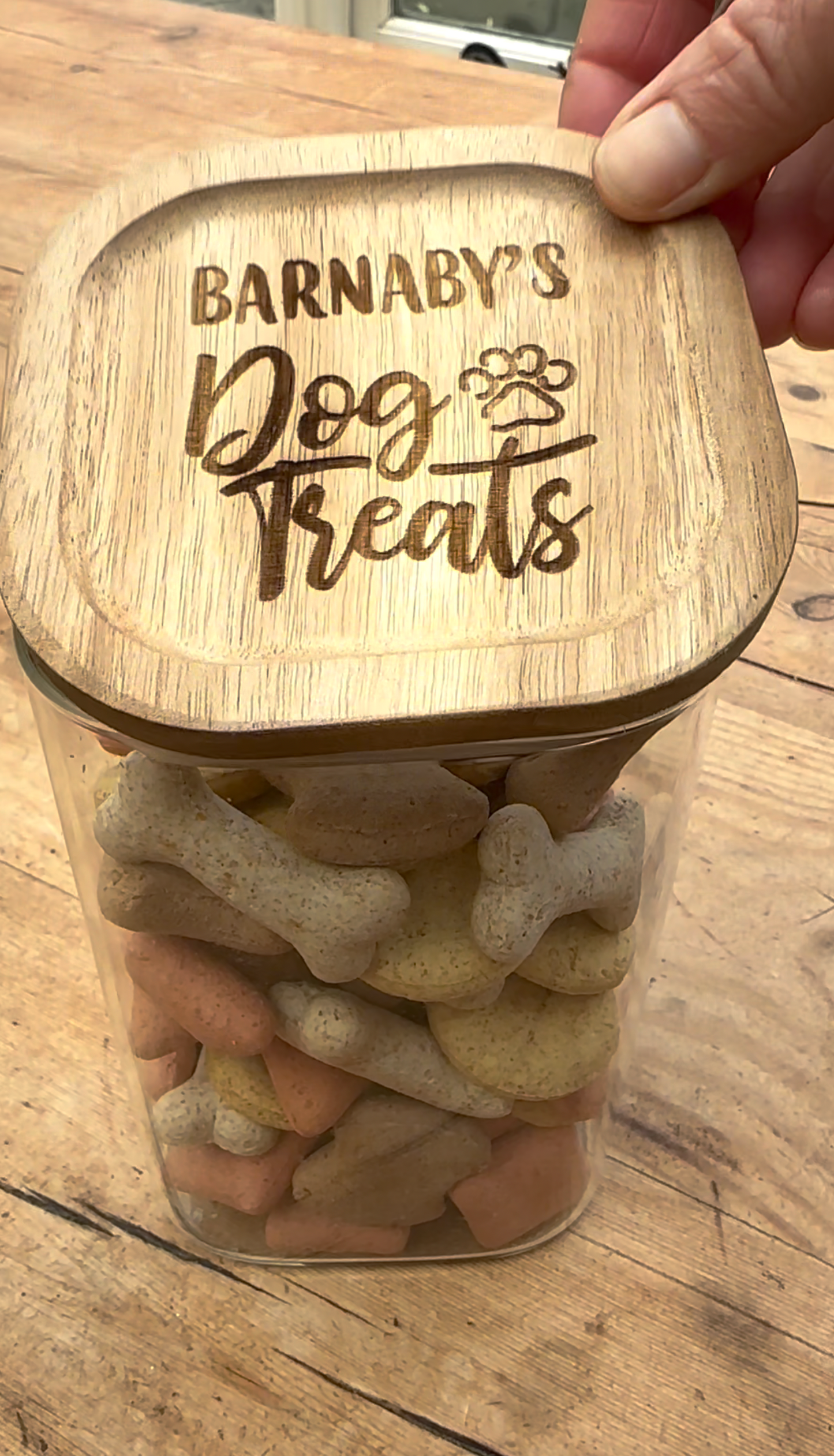 Lid Engraved Dog Treat Jar