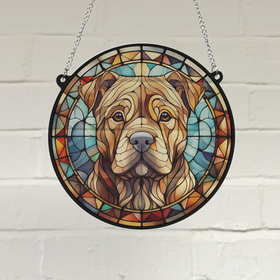 Shar Pei Stained Glass Effect Suncatcher