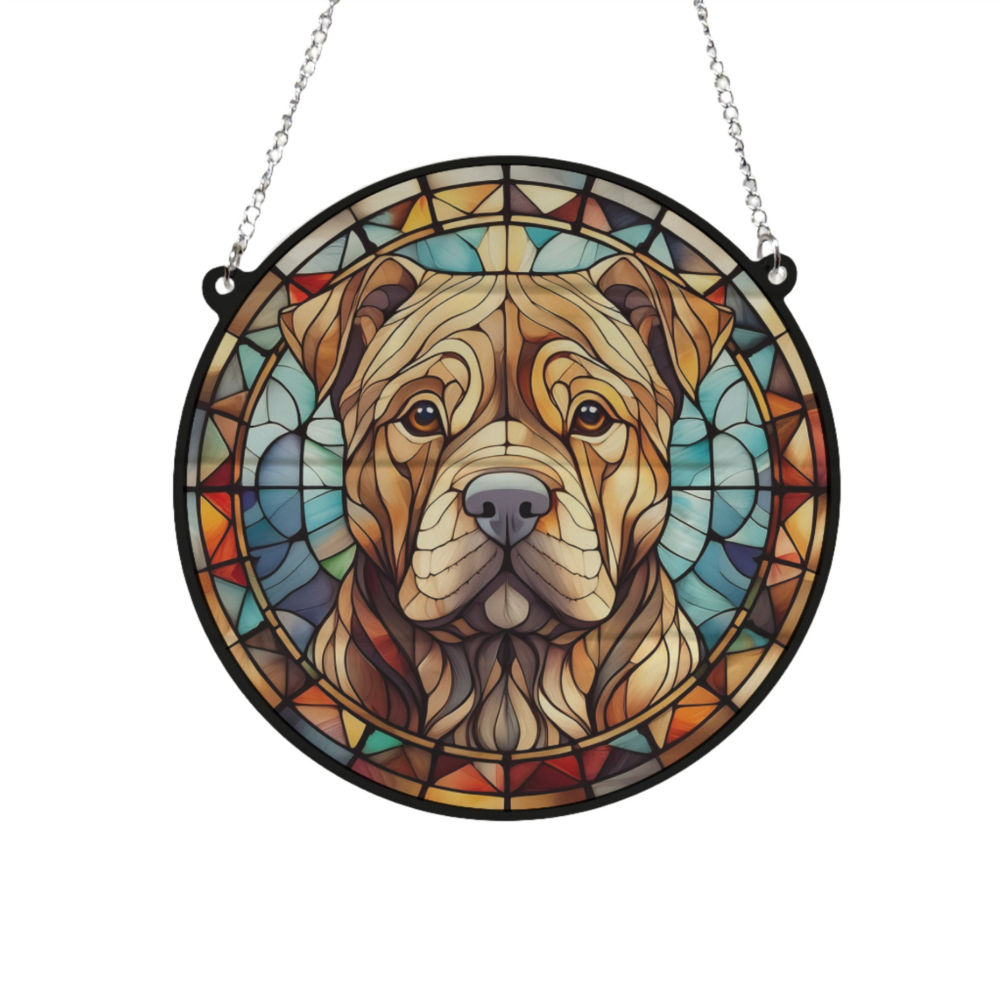 Shar Pei Stained Glass Effect Suncatcher