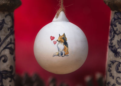 Sheltie Ceramic Round Bauble