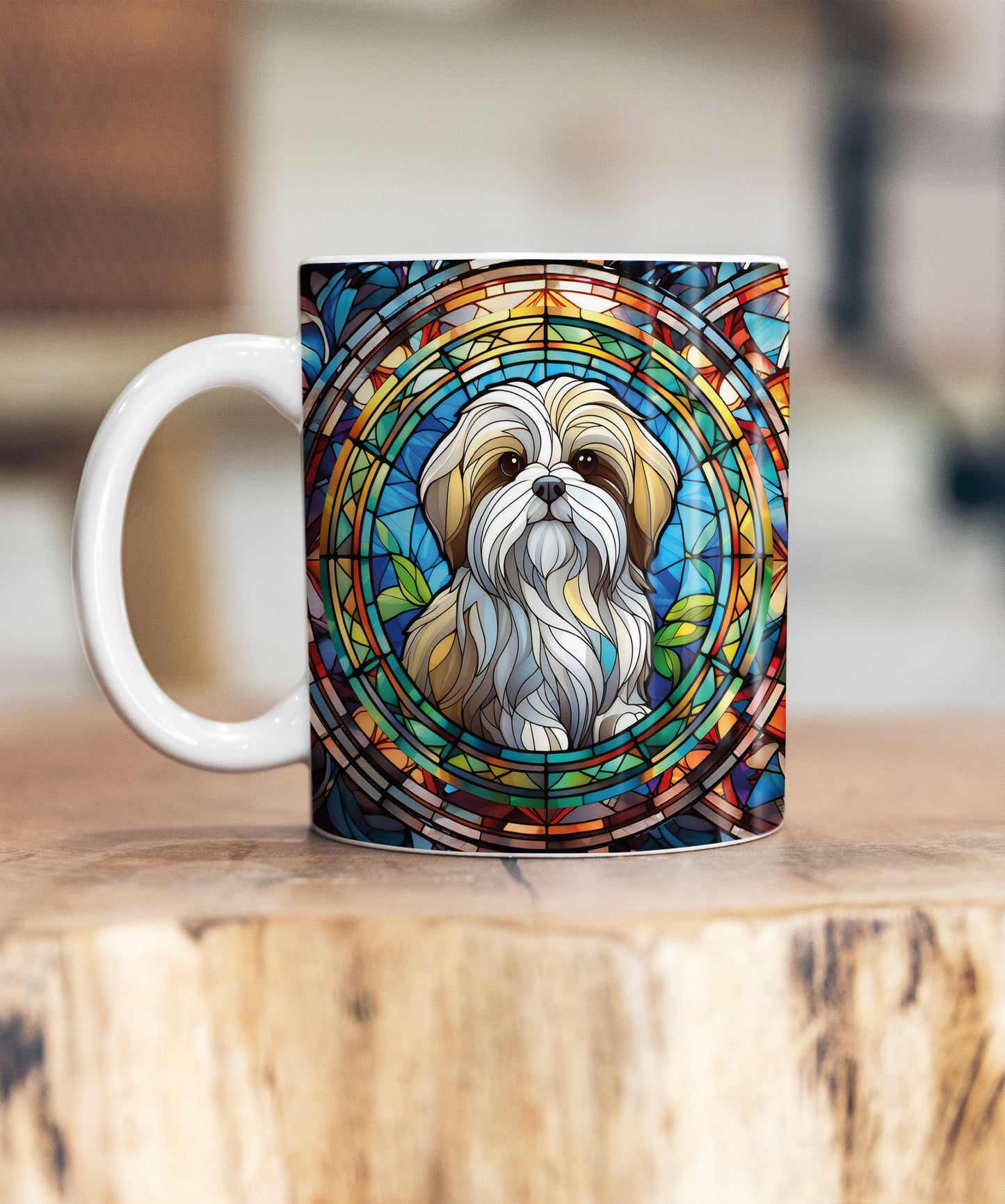 Shih Tzu Suncatcher Artwork Ceramic Mug