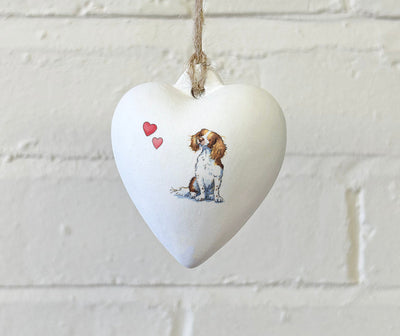 Springer Spaniel Ceramic Heart Bauble