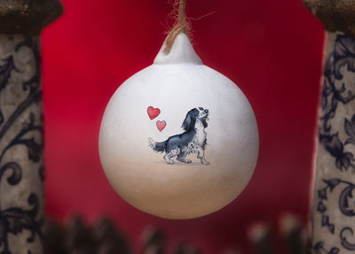 Sprocker Black & White Ceramic Round Bauble