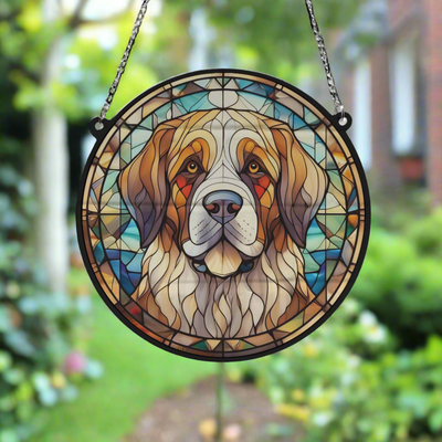 St Bernard Stained Glass Effect Suncatcher