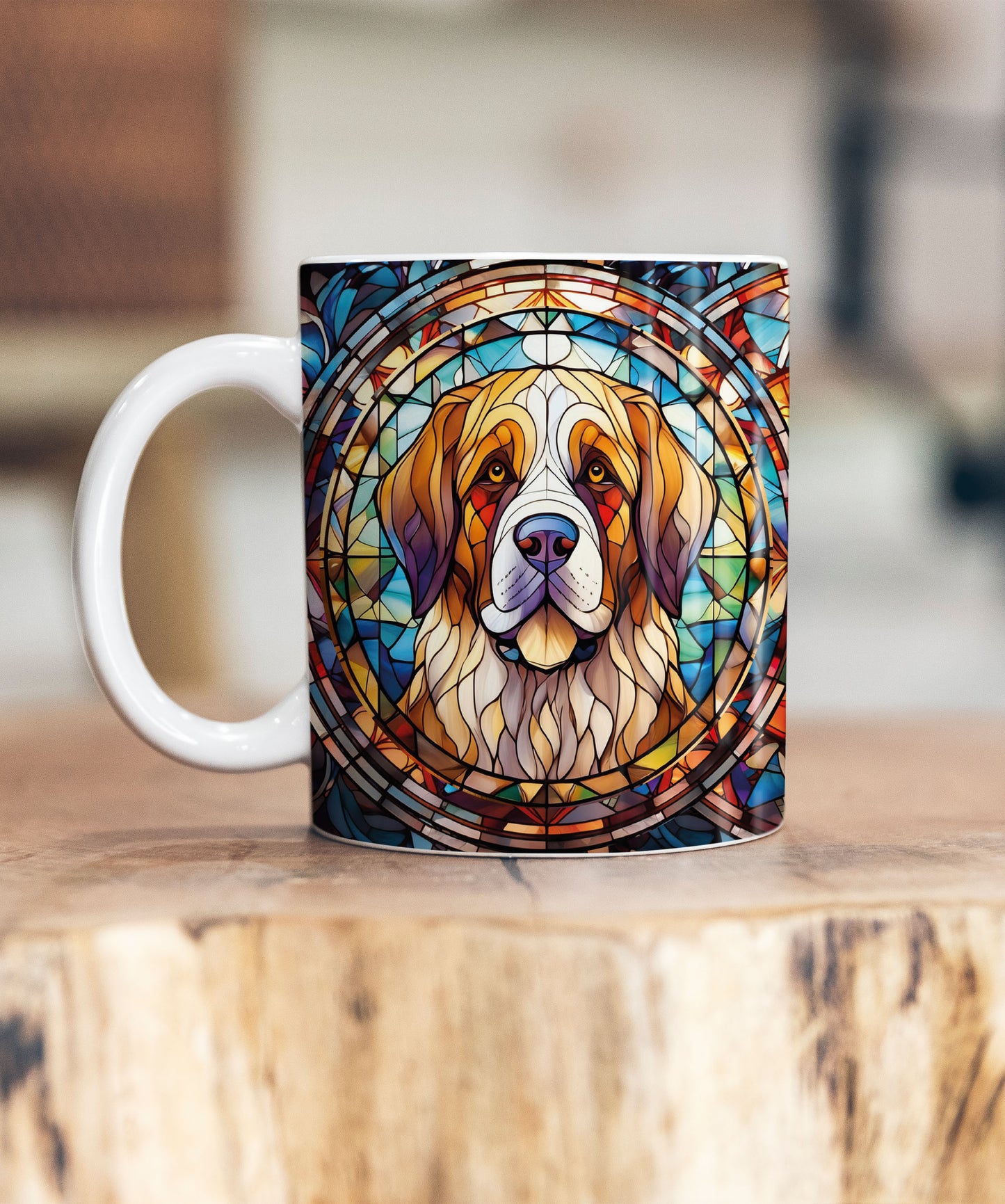 St Bernard Suncatcher Artwork Ceramic Mug