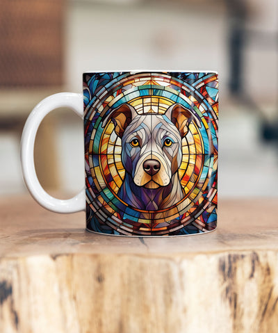 Staffie Grey Suncatcher Artwork Ceramic Mug