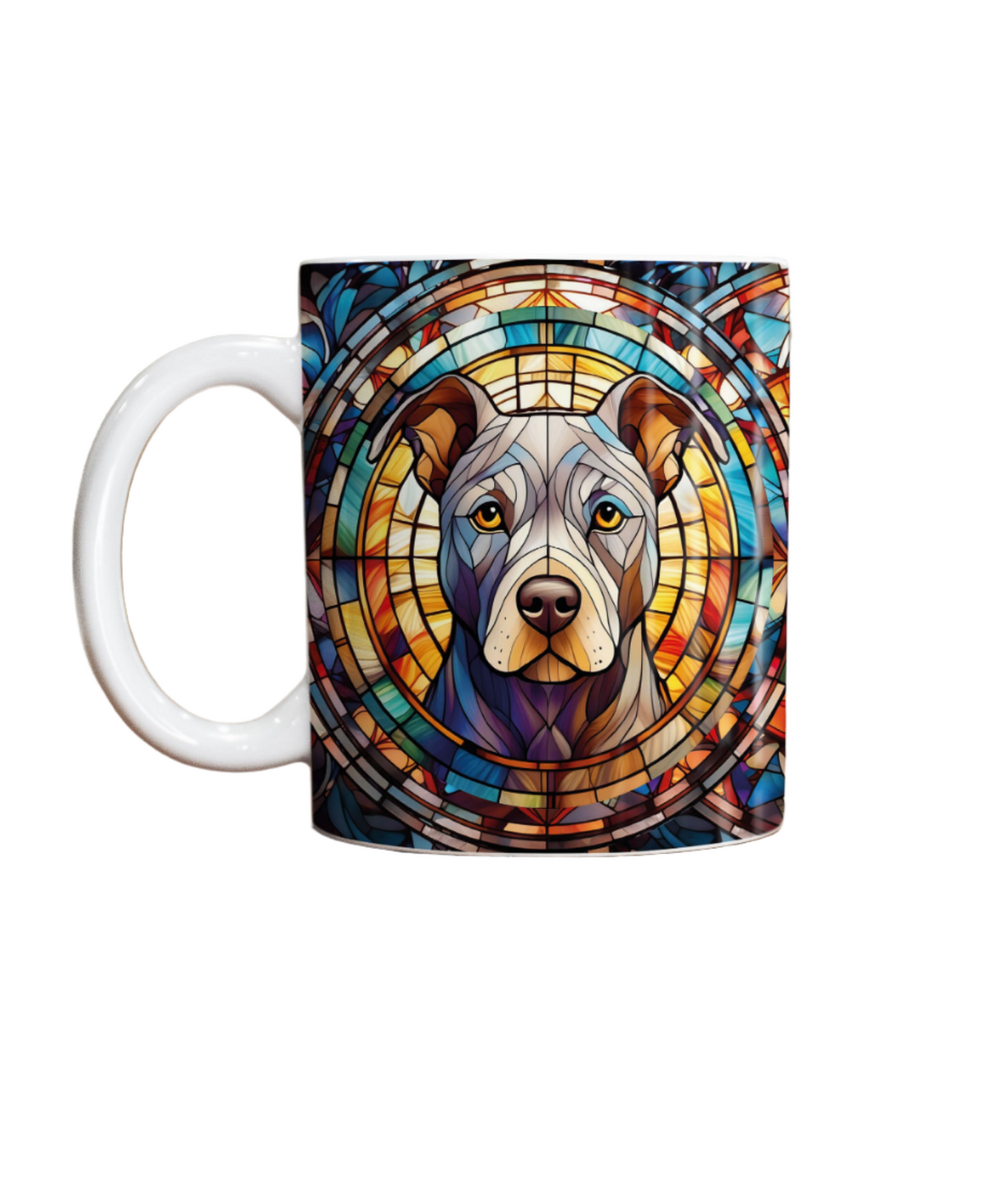 Staffie Grey Suncatcher Artwork Ceramic Mug