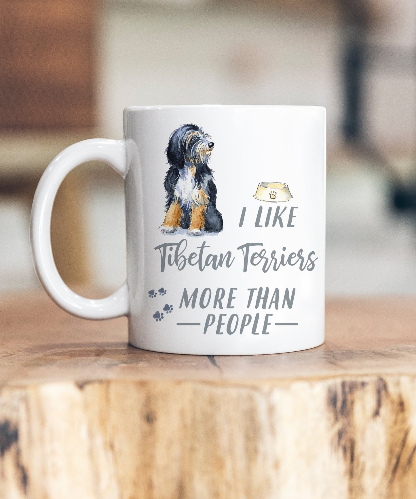 I Like Dogs More Than People Tibetan Terrier Ceramic Mug