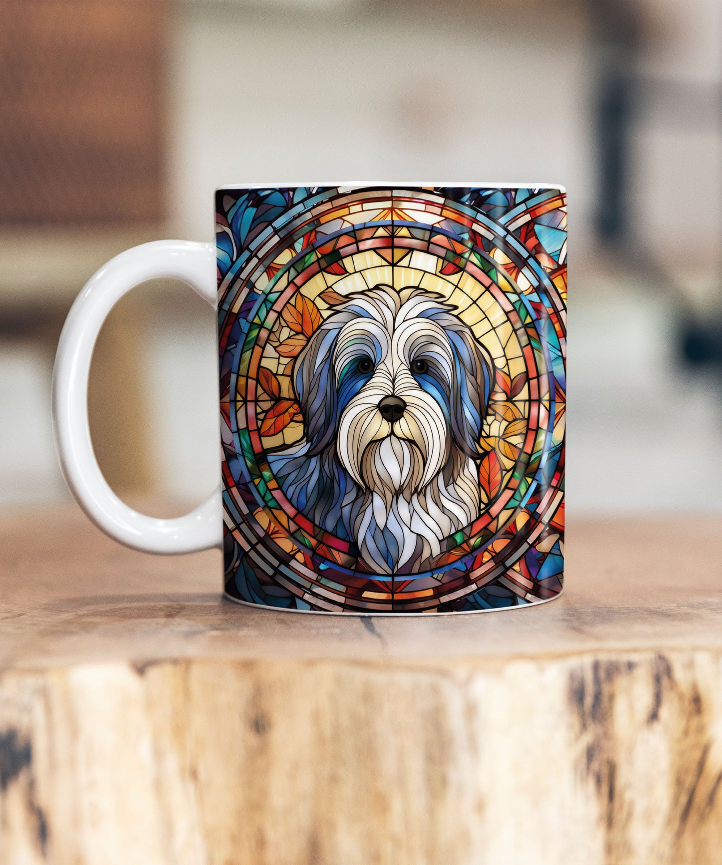 Tibetan Terrier Suncatcher Artwork Ceramic Mug