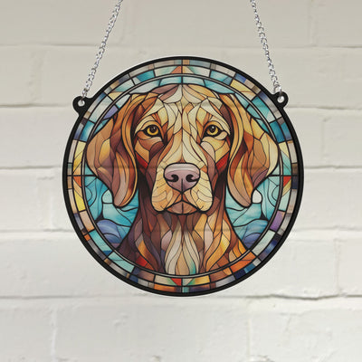 Vizsla Stained Glass Effect Suncatcher