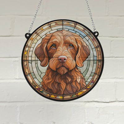 Vizsla Wirehaired Stained Glass Effect Suncatcher