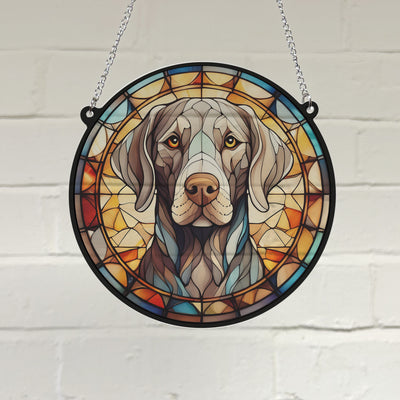 Weimaraner Stained Glass Effect Suncatcher