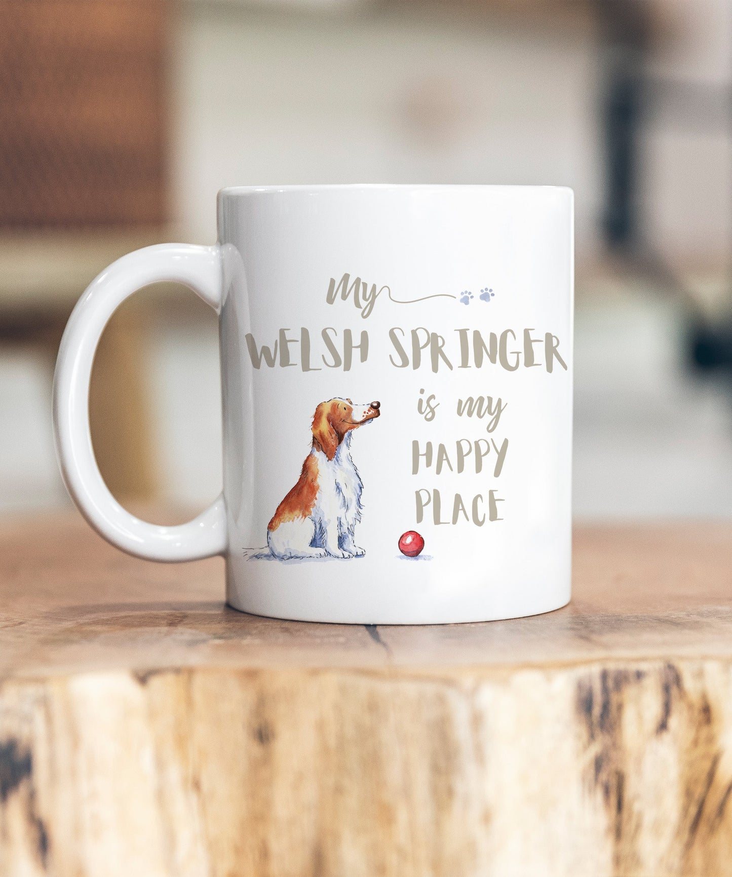 My Happy Place Welsh Springer Ceramic Mug