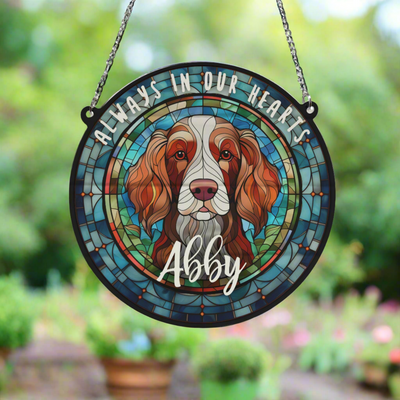 Welsh Springer Memorial Stained Glass Effect Suncatcher