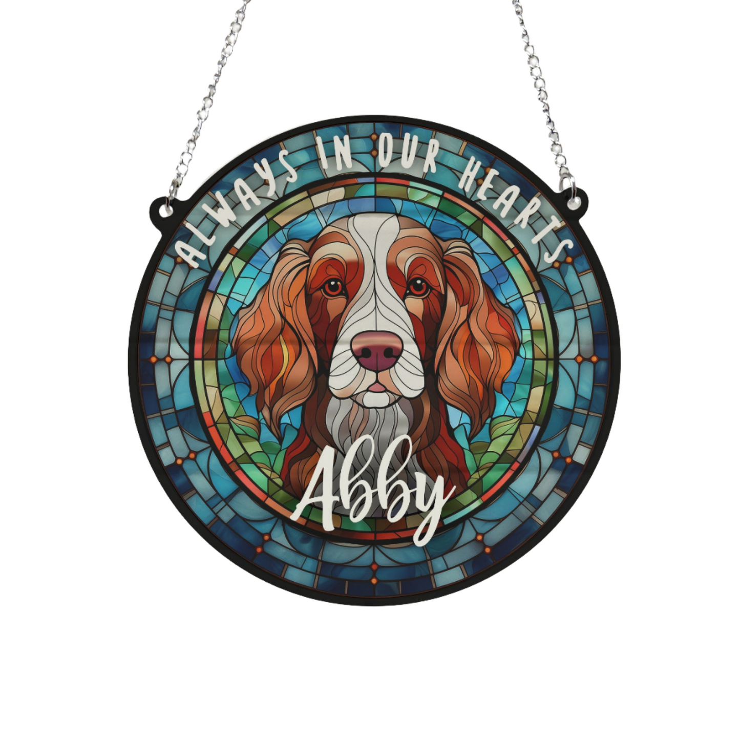 Welsh Springer Memorial Stained Glass Effect Suncatcher