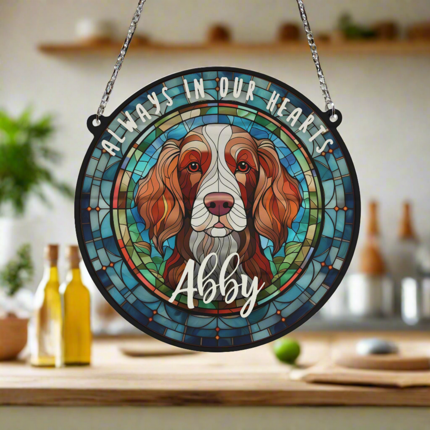 Welsh Springer Memorial Stained Glass Effect Suncatcher