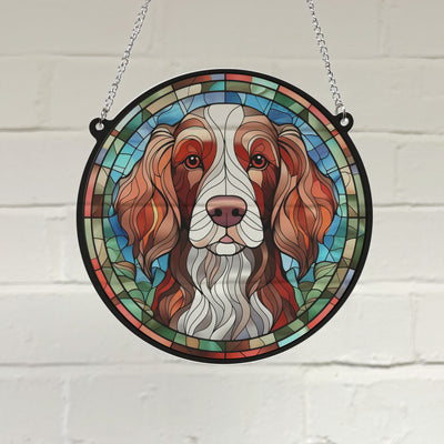 Welsh Springer Stained Glass Effect Suncatcher