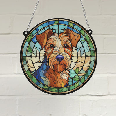 Welsh Terrier Stained Glass Effect Suncatcher