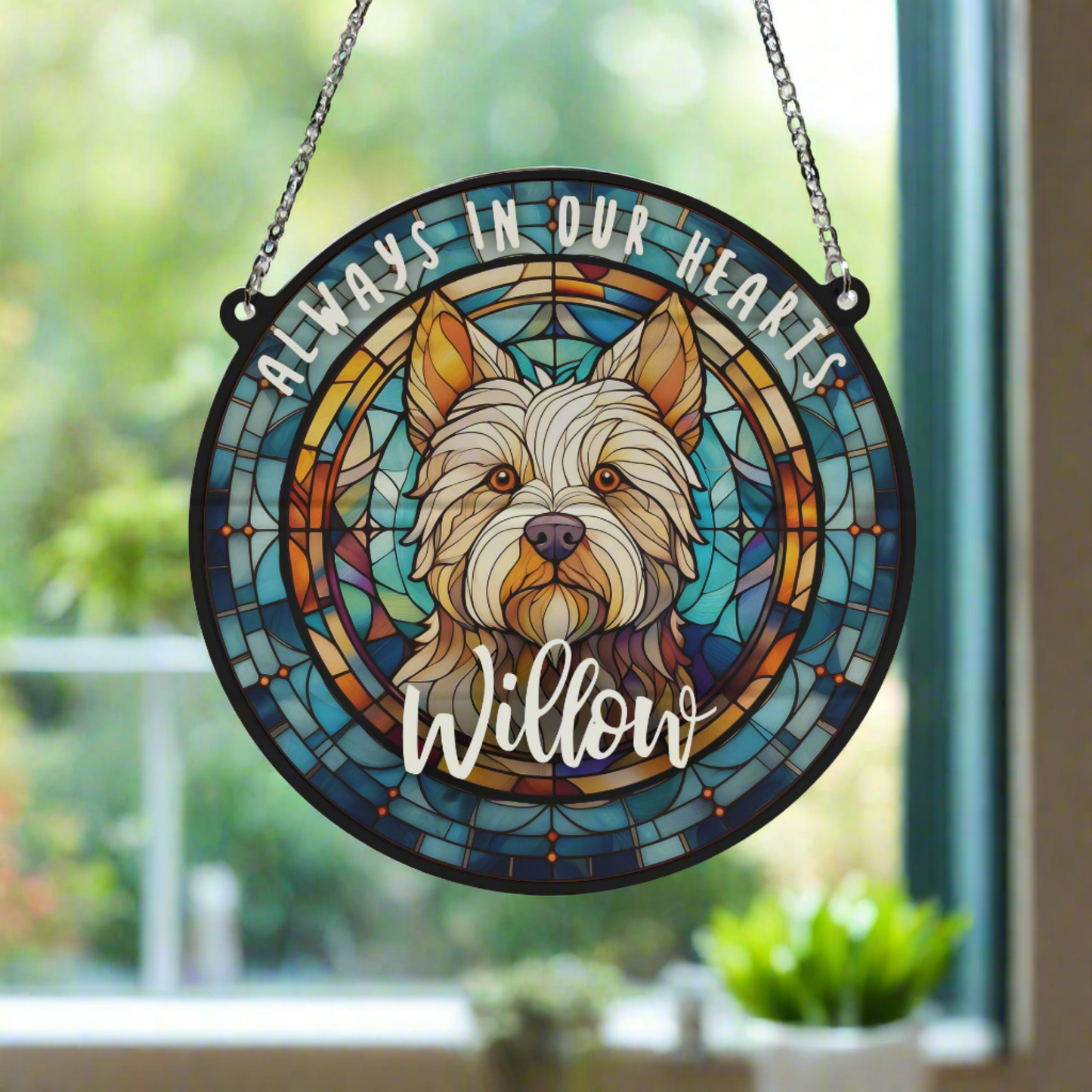 West Highland Terrier Memorial Stained Glass Effect Suncatcher